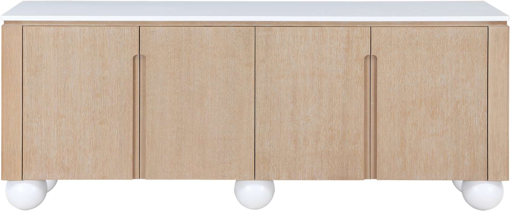 Meridian Furniture - Cardiff Natural Laquer And Oak Veneer Sideboard / Buffet - 77022Natural - GreatFurnitureDeal