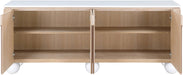 Meridian Furniture - Cardiff Natural Laquer And Oak Veneer Sideboard / Buffet - 77022Natural - GreatFurnitureDeal