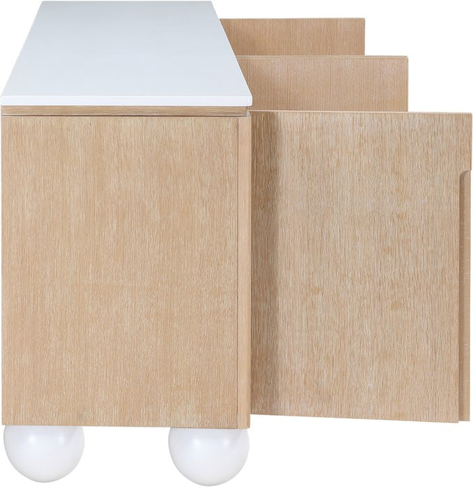 Meridian Furniture - Cardiff Natural Laquer And Oak Veneer Sideboard / Buffet - 77022Natural - GreatFurnitureDeal