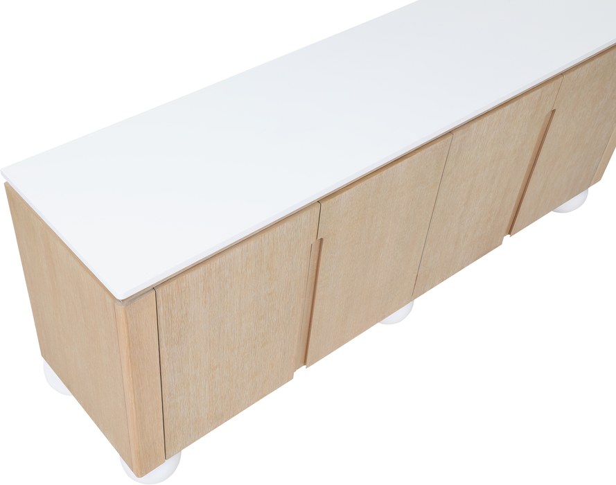Meridian Furniture - Cardiff Natural Laquer And Oak Veneer Sideboard / Buffet - 77022Natural - GreatFurnitureDeal