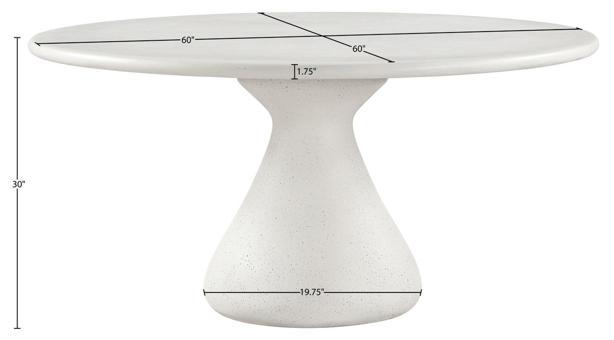 Meridian Furniture - Sano 60" Cream Concrete Indoor / Outdoor Dining Table - 77041Cream-DT60 - GreatFurnitureDeal