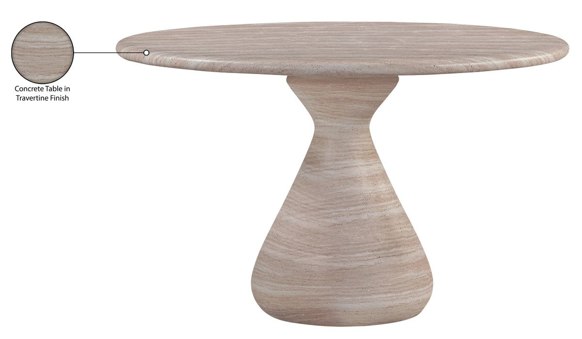 Meridian Furniture - Sano 48" Travertine Concrete Indoor / Outdoor Dining Table - 77041Travertine-DT48 - GreatFurnitureDeal