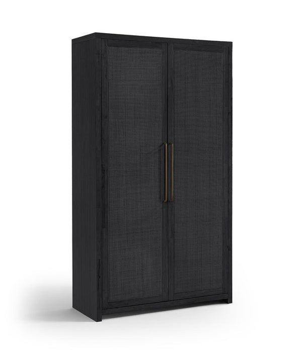Meridian Furniture - Vana Black Cane And Solid Wood Storage Cabinet - 77050Black - GreatFurnitureDeal