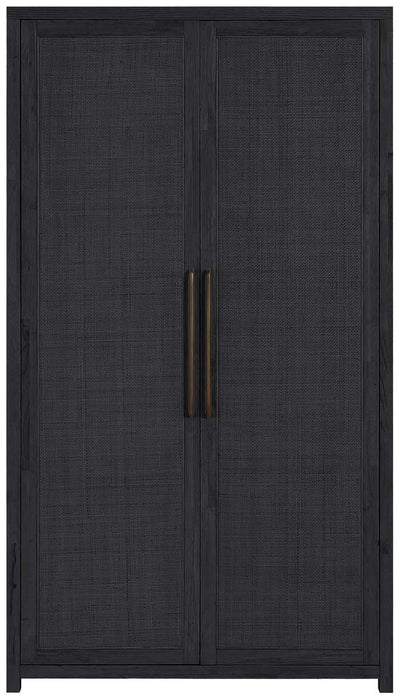 Meridian Furniture - Vana Black Cane And Solid Wood Storage Cabinet - 77050Black - GreatFurnitureDeal