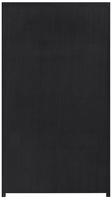 Meridian Furniture - Vana Black Cane And Solid Wood Storage Cabinet - 77050Black - GreatFurnitureDeal