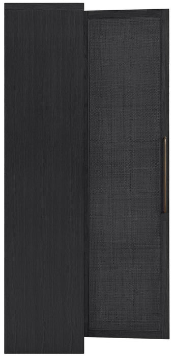 Meridian Furniture - Vana Black Cane And Solid Wood Storage Cabinet - 77050Black - GreatFurnitureDeal