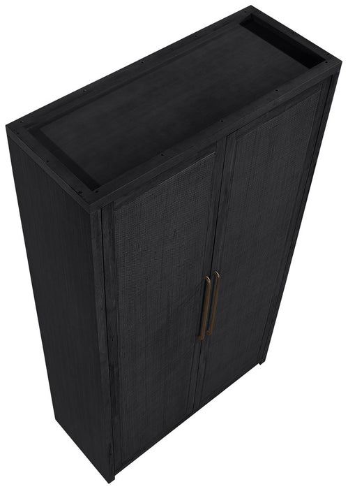 Meridian Furniture - Vana Black Cane And Solid Wood Storage Cabinet - 77050Black - GreatFurnitureDeal