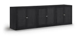 Meridian Furniture - Vero Black Cane, Solid Wood And Oak Veneer 3pc. Sideboard/Buffet - 77052Black-T-3PC - GreatFurnitureDeal