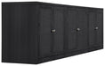 Meridian Furniture - Vero Black Cane, Solid Wood And Oak Veneer 3pc. Sideboard/Buffet - 77052Black-T-3PC - GreatFurnitureDeal