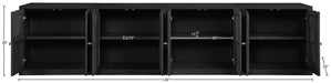 Meridian Furniture - Vero Black Cane, Solid Wood And Oak Veneer 4pc. Sideboard/Buffet - 77052Black-T-4PC - GreatFurnitureDeal