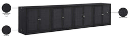 Meridian Furniture - Vero Black Cane, Solid Wood And Oak Veneer 4pc. Sideboard/Buffet - 77052Black-T-4PC - GreatFurnitureDeal