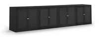 Meridian Furniture - Vero Black Cane, Solid Wood And Oak Veneer 4pc. Sideboard/Buffet - 77052Black-T-4PC - GreatFurnitureDeal
