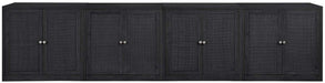 Meridian Furniture - Vero Black Cane, Solid Wood And Oak Veneer 4pc. Sideboard/Buffet - 77052Black-T-4PC - GreatFurnitureDeal