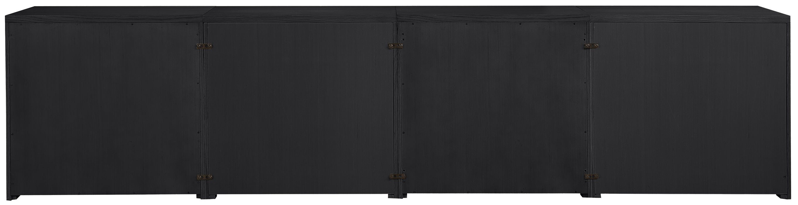Meridian Furniture - Vero Black Cane, Solid Wood And Oak Veneer 4pc. Sideboard/Buffet - 77052Black-T-4PC - GreatFurnitureDeal