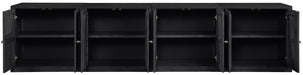 Meridian Furniture - Vero Black Cane, Solid Wood And Oak Veneer 4pc. Sideboard/Buffet - 77052Black-T-4PC - GreatFurnitureDeal