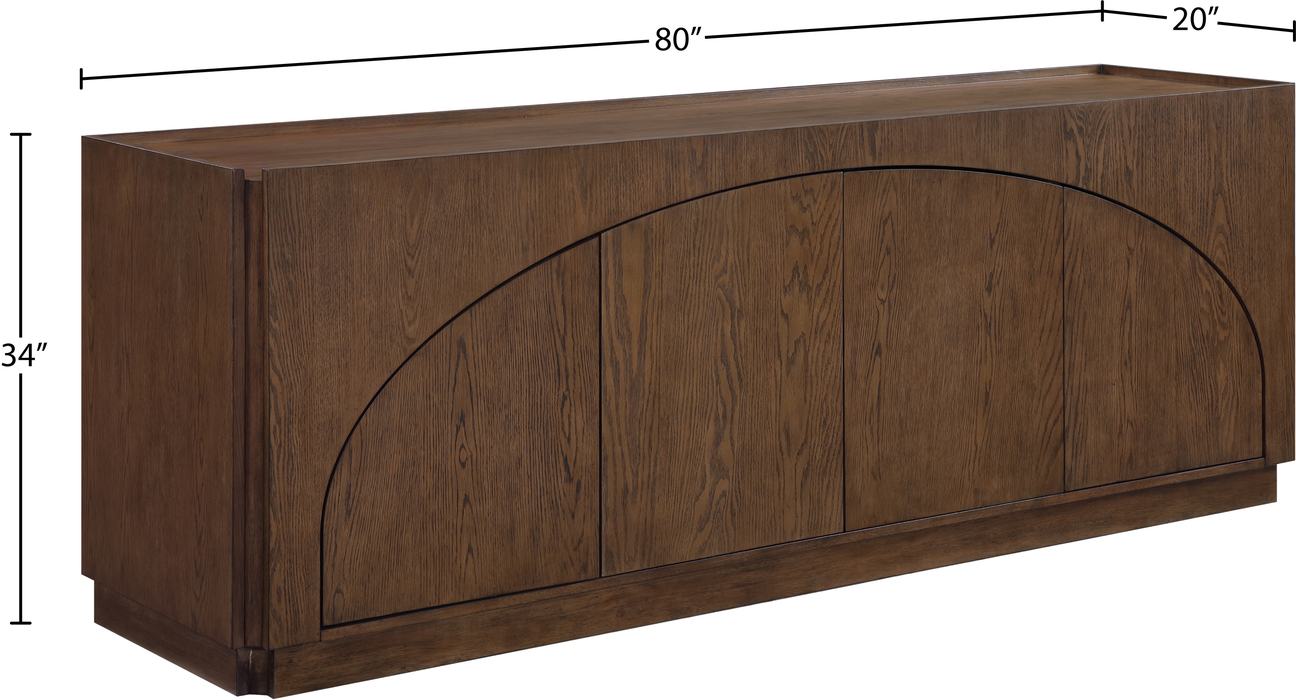 Meridian Furniture - Everson Brown Oak Veneer And Solid Wood Sideboard/Buffet - 77054Brown - GreatFurnitureDeal