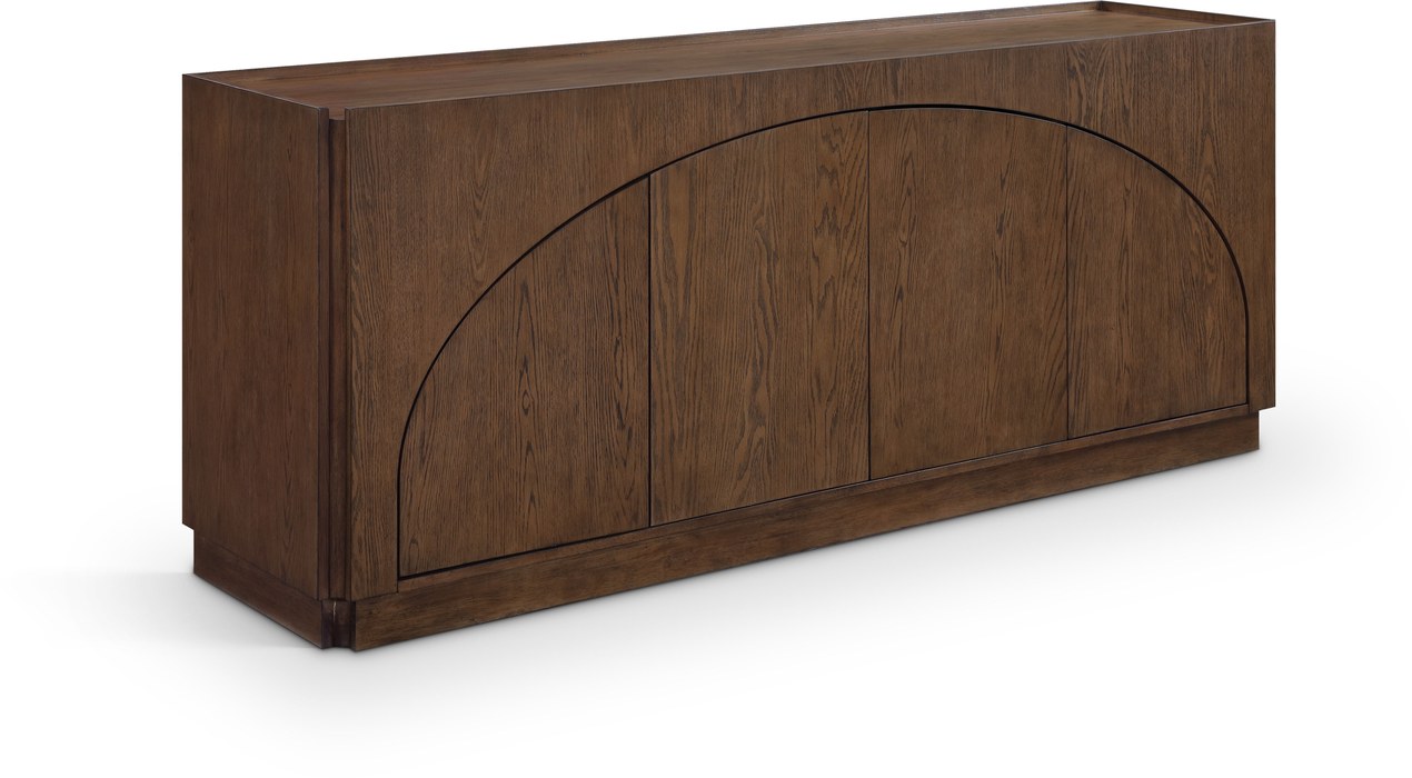 Meridian Furniture - Everson Brown Oak Veneer And Solid Wood Sideboard/Buffet - 77054Brown - GreatFurnitureDeal