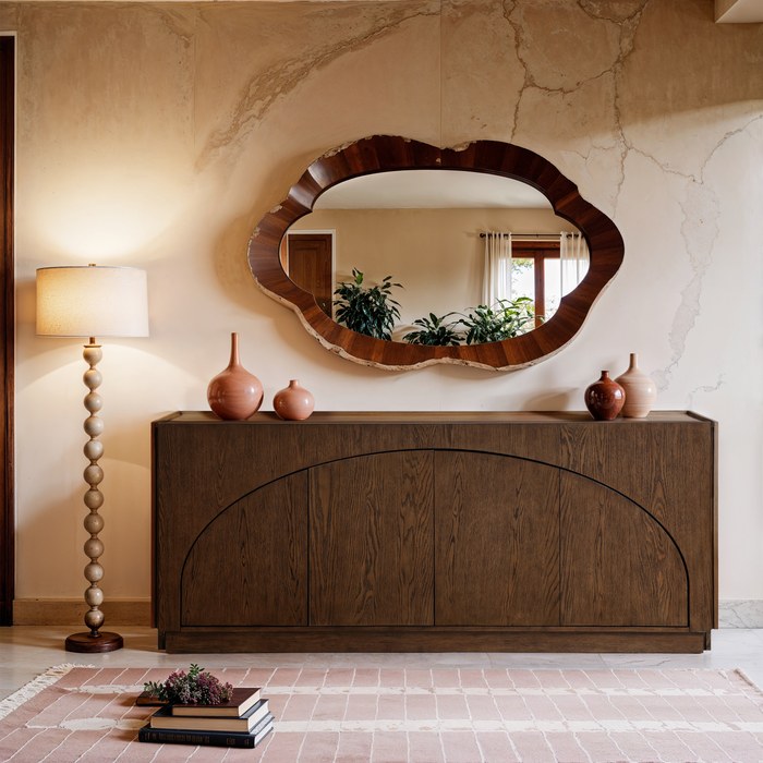 Meridian Furniture - Everson Brown Oak Veneer And Solid Wood Sideboard/Buffet - 77054Brown - GreatFurnitureDeal