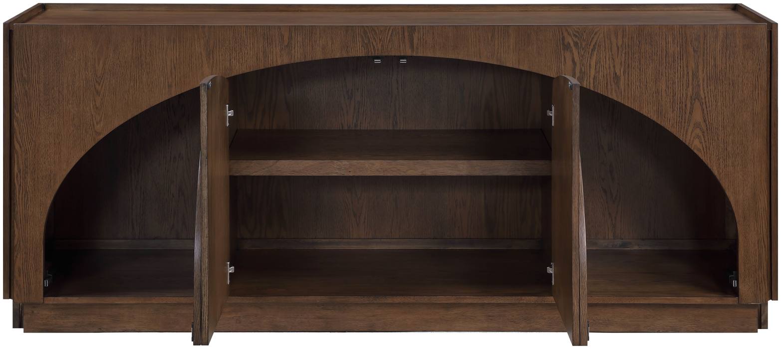 Meridian Furniture - Everson Brown Oak Veneer And Solid Wood Sideboard/Buffet - 77054Brown - GreatFurnitureDeal