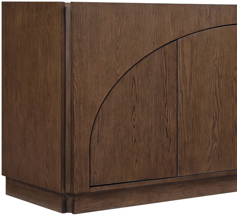 Meridian Furniture - Everson Brown Oak Veneer And Solid Wood Sideboard/Buffet - 77054Brown - GreatFurnitureDeal
