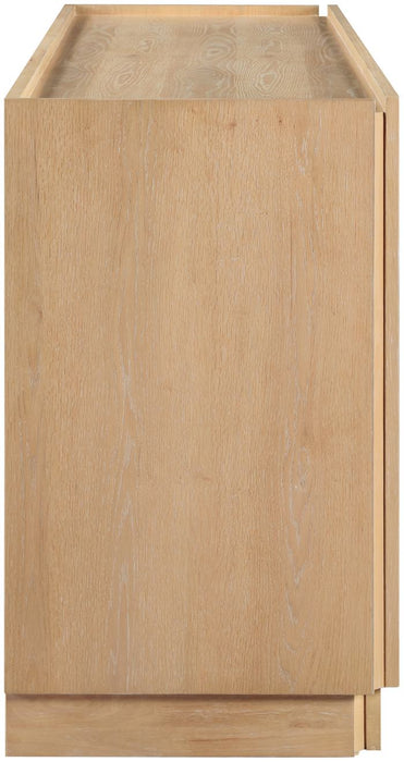 Meridian Furniture - Everson Natural Oak Veneer And Solid Wood Sideboard/Buffet - 77054Natural - GreatFurnitureDeal