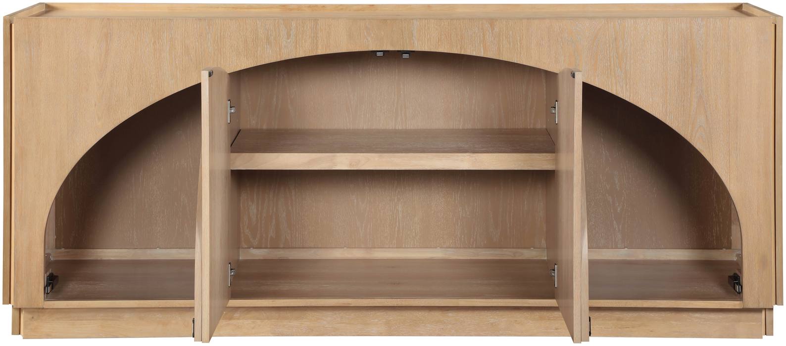 Meridian Furniture - Everson Natural Oak Veneer And Solid Wood Sideboard/Buffet - 77054Natural - GreatFurnitureDeal