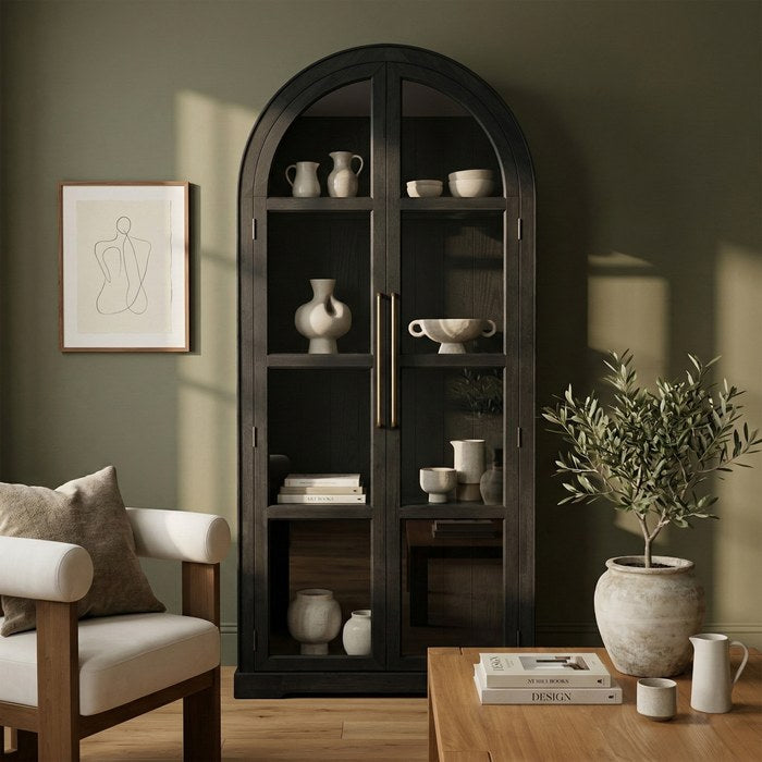 Meridian Furniture - Corva Black Solid Wood Storage Cabinet - 77055Black - GreatFurnitureDeal