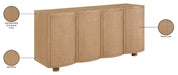 Meridian Furniture - Norin Natural Cane, Solid Wood And Oak Veneer Sideboard/Buffet - 77060Natural - GreatFurnitureDeal