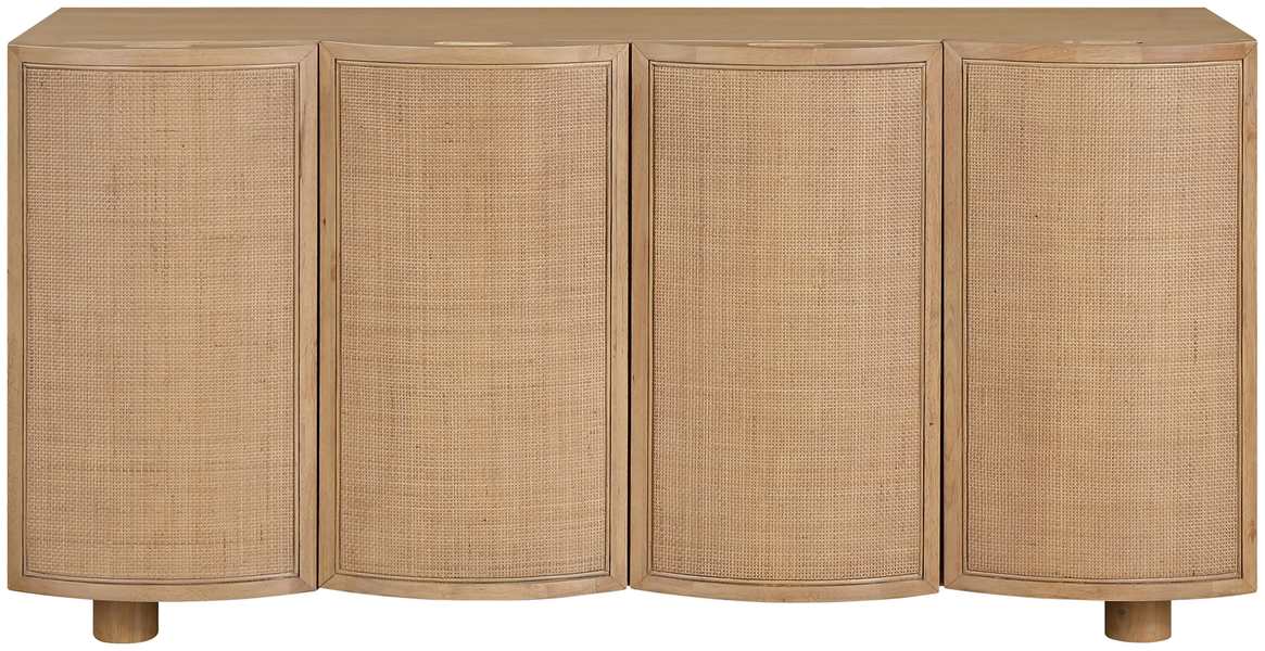 Meridian Furniture - Norin Natural Cane, Solid Wood And Oak Veneer Sideboard/Buffet - 77060Natural - GreatFurnitureDeal