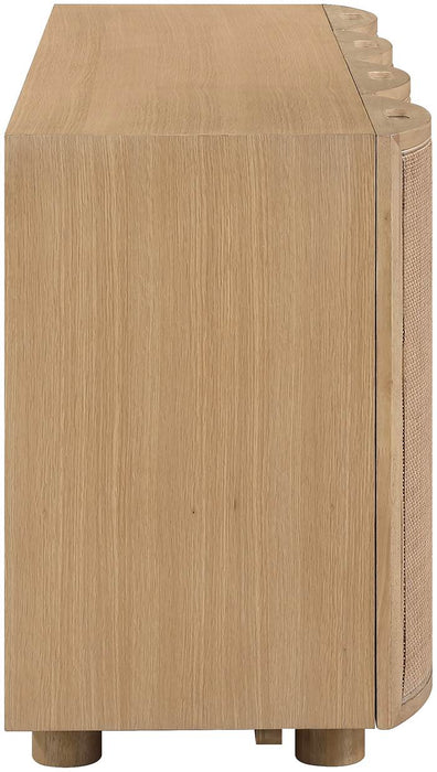Meridian Furniture - Norin Natural Cane, Solid Wood And Oak Veneer Sideboard/Buffet - 77060Natural - GreatFurnitureDeal