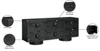 Meridian Furniture - Bubble Black Solid Wood And Oak Veneer Sideboard / Buffet - 77063Black - GreatFurnitureDeal