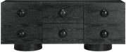 Meridian Furniture - Bubble Black Solid Wood And Oak Veneer Sideboard / Buffet - 77063Black - GreatFurnitureDeal