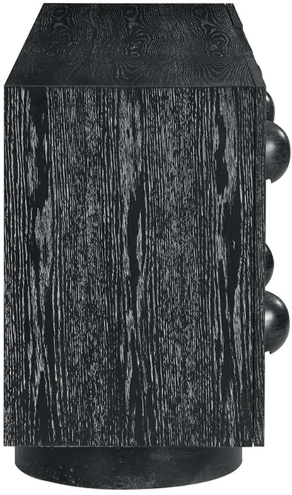 Meridian Furniture - Bubble Black Solid Wood And Oak Veneer Sideboard / Buffet - 77063Black - GreatFurnitureDeal