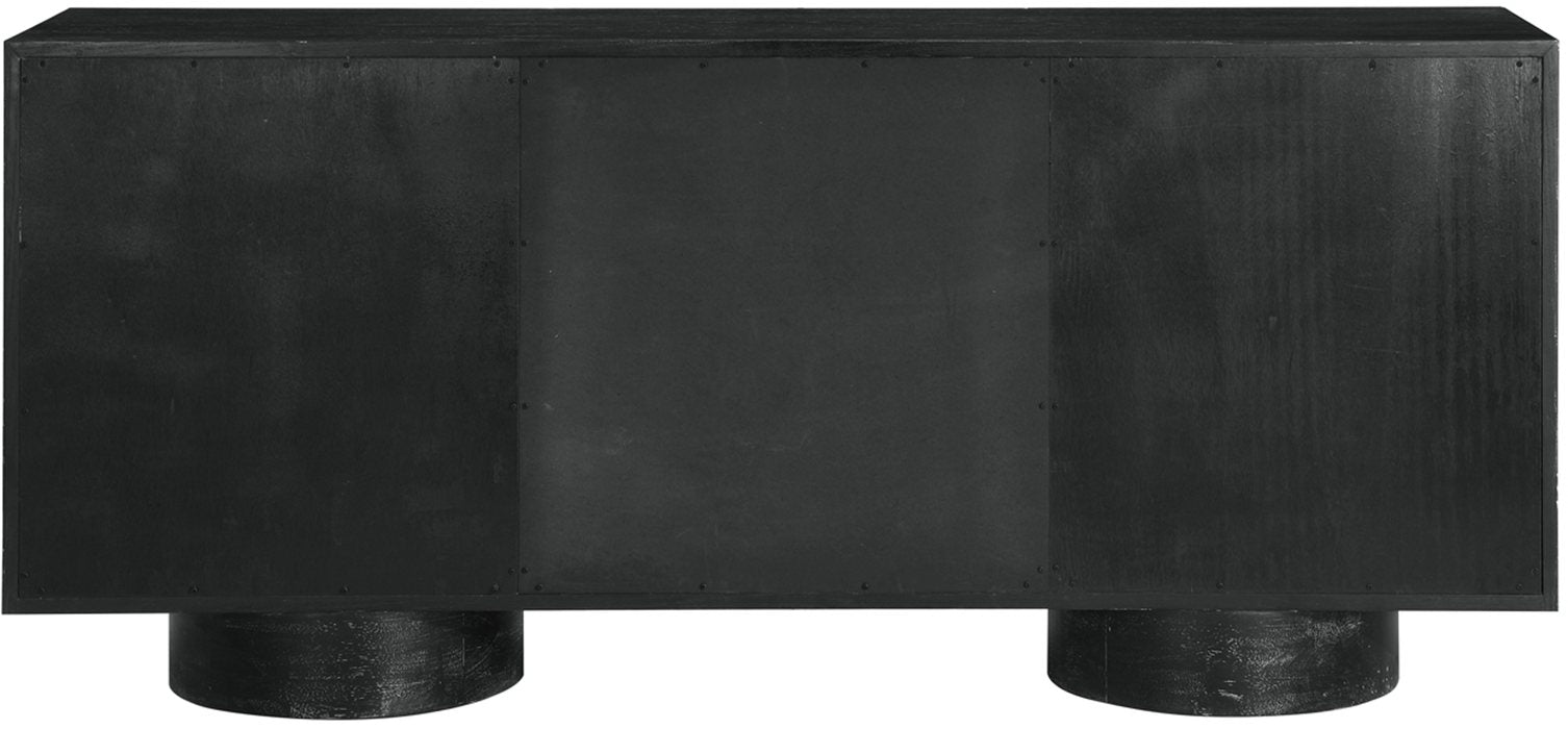Meridian Furniture - Bubble Black Solid Wood And Oak Veneer Sideboard / Buffet - 77063Black - GreatFurnitureDeal