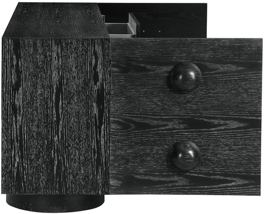 Meridian Furniture - Bubble Black Solid Wood And Oak Veneer Sideboard / Buffet - 77063Black - GreatFurnitureDeal