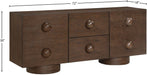Meridian Furniture - Bubble Brown Solid Wood And Oak Veneer Sideboard / Buffet - 77063Brown - GreatFurnitureDeal