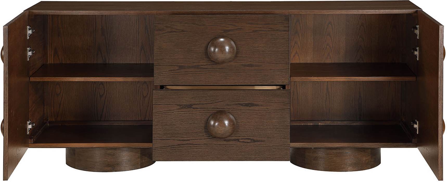 Meridian Furniture - Bubble Brown Solid Wood And Oak Veneer Sideboard / Buffet - 77063Brown - GreatFurnitureDeal
