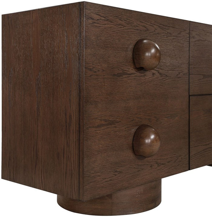 Meridian Furniture - Bubble Brown Solid Wood And Oak Veneer Sideboard / Buffet - 77063Brown - GreatFurnitureDeal