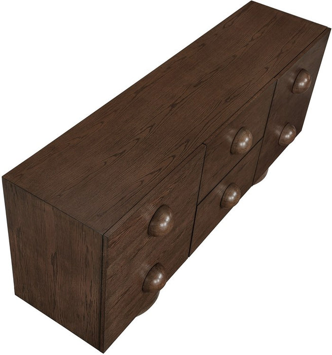 Meridian Furniture - Bubble Brown Solid Wood And Oak Veneer Sideboard / Buffet - 77063Brown - GreatFurnitureDeal