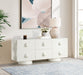 Meridian Furniture - Bubble Cream Solid Wood And Oak Veneer Sideboard / Buffet - 77063Cream - GreatFurnitureDeal