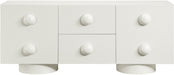 Meridian Furniture - Bubble Cream Solid Wood And Oak Veneer Sideboard / Buffet - 77063Cream - GreatFurnitureDeal