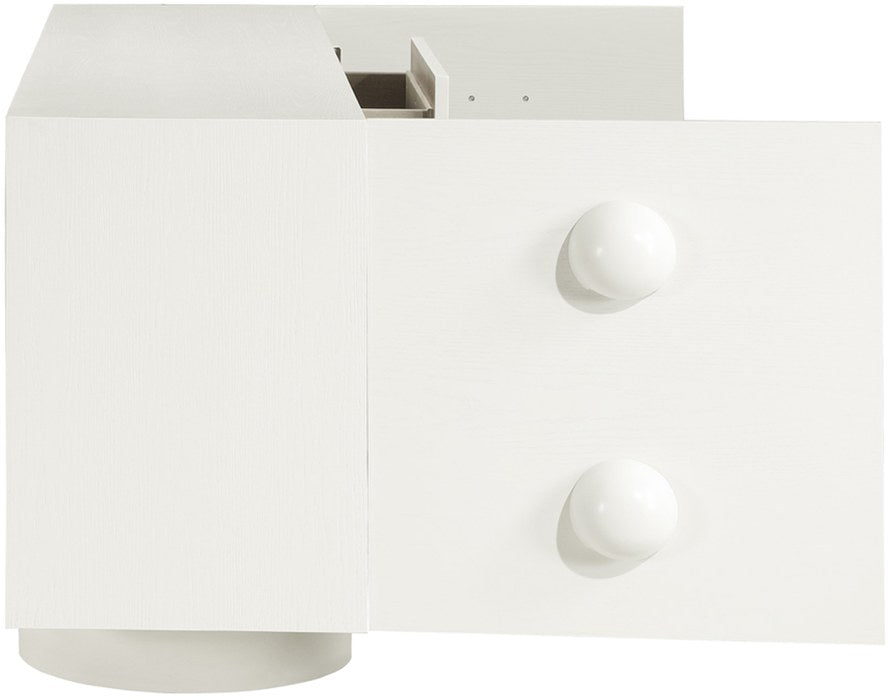 Meridian Furniture - Bubble Cream Solid Wood And Oak Veneer Sideboard / Buffet - 77063Cream - GreatFurnitureDeal
