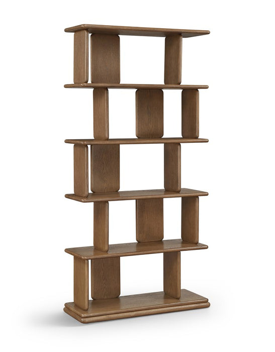 Meridian Furniture - Nexa Brown Solid Wood And Oak Veneer Bookcase - 77065Brown - GreatFurnitureDeal
