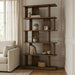 Meridian Furniture - Nexa Brown Solid Wood And Oak Veneer Bookcase - 77065Brown - GreatFurnitureDeal