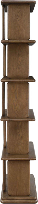 Meridian Furniture - Nexa Brown Solid Wood And Oak Veneer Bookcase - 77065Brown - GreatFurnitureDeal
