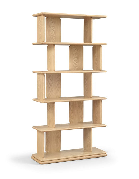 Meridian Furniture - Nexa Natural Solid Wood And Oak Veneer Bookcase - 77065Natural - GreatFurnitureDeal