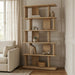 Meridian Furniture - Nexa Natural Solid Wood And Oak Veneer Bookcase - 77065Natural - GreatFurnitureDeal