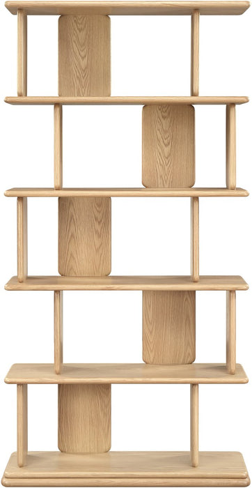 Meridian Furniture - Nexa Natural Solid Wood And Oak Veneer Bookcase - 77065Natural - GreatFurnitureDeal