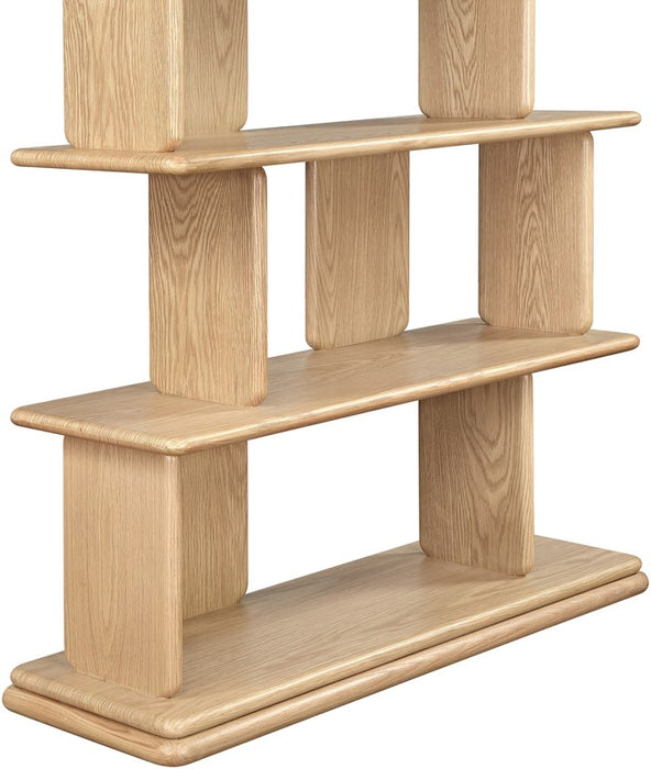 Meridian Furniture - Nexa Natural Solid Wood And Oak Veneer Bookcase - 77065Natural - GreatFurnitureDeal