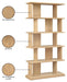 Meridian Furniture - Nexa Natural Solid Wood And Oak Veneer Bookcase - 77065Natural - GreatFurnitureDeal